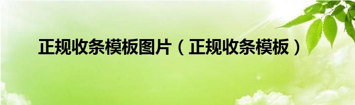 正規收條怎么寫范本圖片 正規收條模板圖片（正規收條模板）
